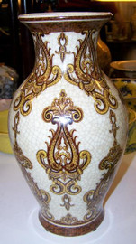 Mosaic Magnificence - Luxury Handmade Reproduction Chinese Porcelain - 12 Inch Mantel Vase | Jardiniere - Style 3